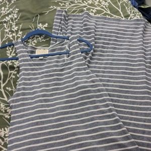 Blue striped maxi dress